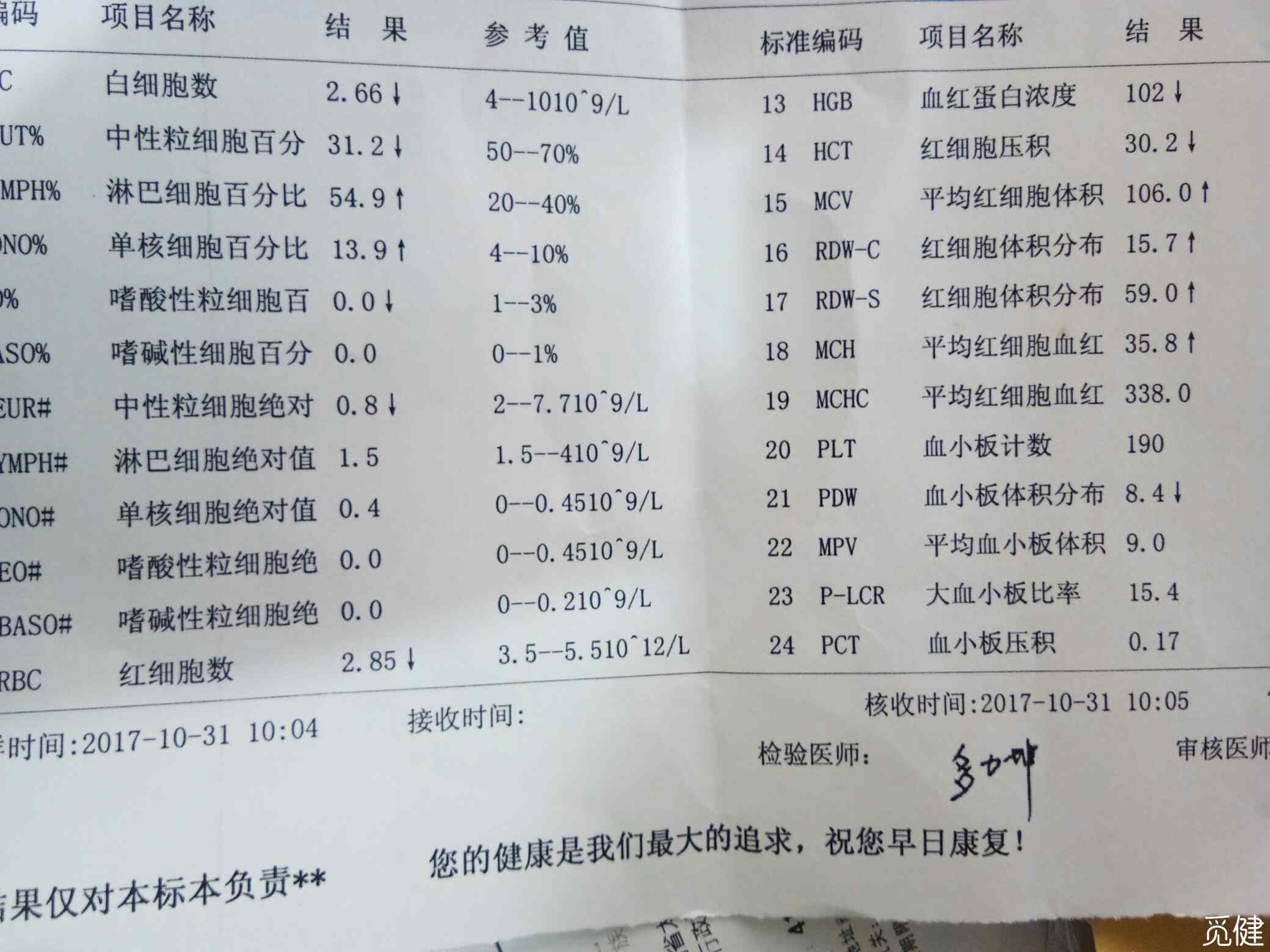 白细胞低