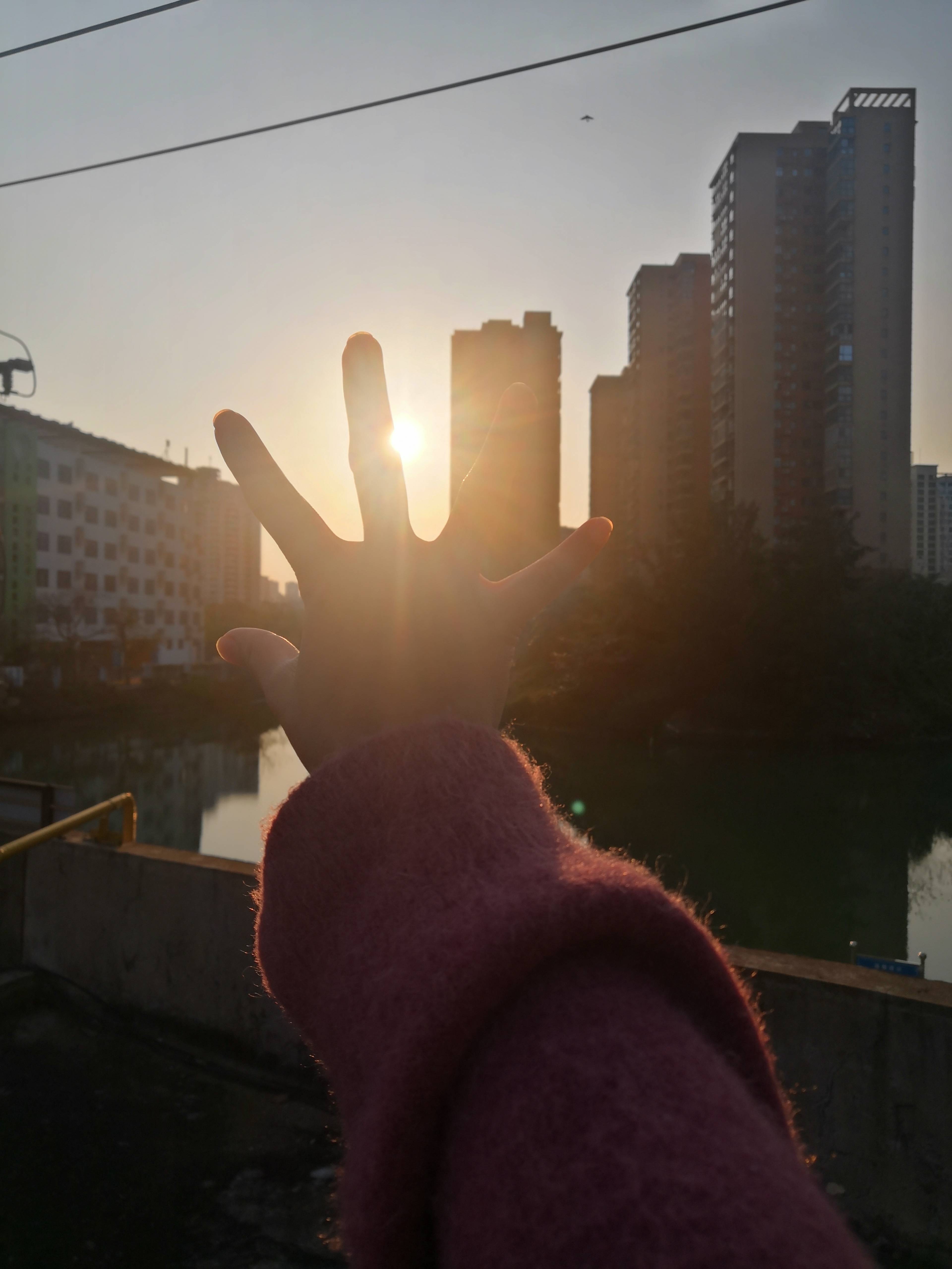 早晨起来拥抱太阳满满的正能量