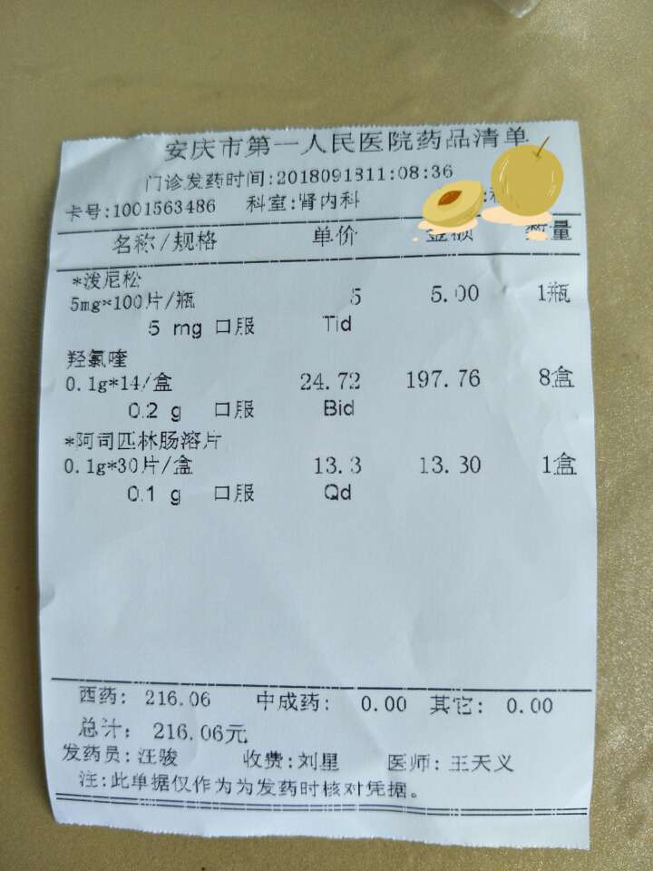 开药216,报销200.马云爸爸比较靠谱!