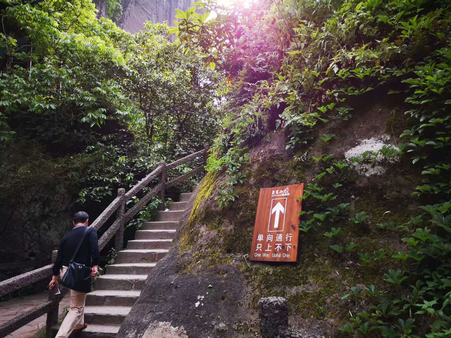 其實,天遊峰不難上,只要彆著急,慢慢爬,爬著爬著(手腳並用)就到山頂啦