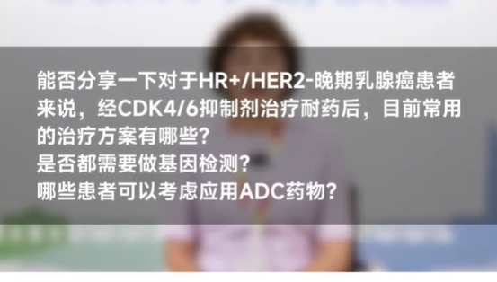 李曼教授：对于HR+/HER2-晚期乳腺癌患者来说，经CDK4/6抑制剂治疗耐药，治疗方案有哪些？